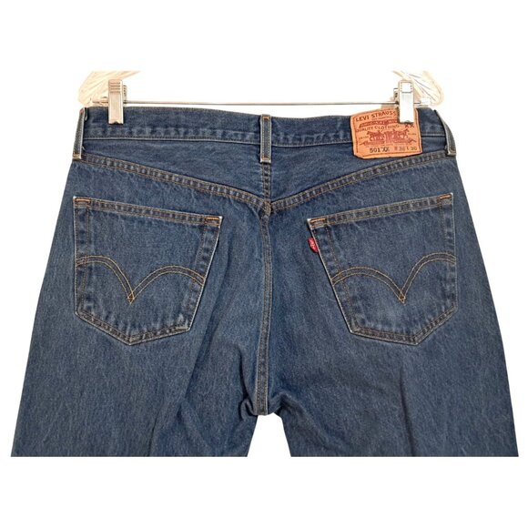 Vintage 1997 Levis 501 XX Original Fit Jeans W36 L30 Button Fly Blue Denim Mens - Picture 9 of 11